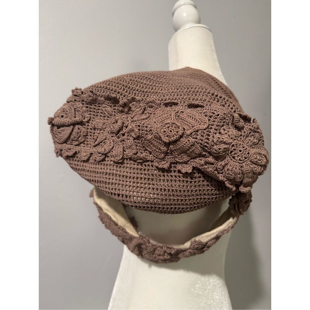 Handbag crotchet knit floral embroidered purse - Picture 9 of 10